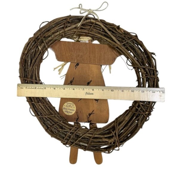 SOLD ! Angel Grapevine Wreath Americana Hand Made Primitive Patriotic  America - Picture 7 of 16